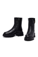Woman Black Thick Sole Leather Boat | Derimod Woman Black Thick Sole Leather Boat | Derimod