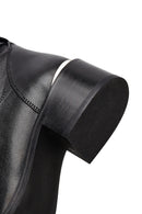 Kadın Siyah Fermuarlı Deri Çizme | Derimod Kadın Siyah Fermuarlı Deri Çizme | Derimod