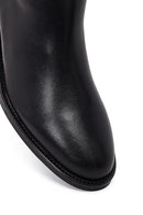 Kadın Siyah Fermuarlı Deri Çizme | Derimod Kadın Siyah Fermuarlı Deri Çizme | Derimod