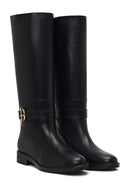 Kadın Siyah Toka Detaylı Deri Çizme | Derimod Kadın Siyah Toka Detaylı Deri Çizme | Derimod