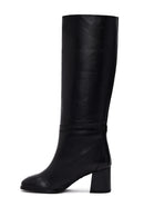 Kadın Siyah Kalın Topuklu Deri Çizme | Derimod Kadın Siyah Kalın Topuklu Deri Çizme | Derimod