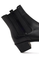 Women's Black Zippered Thick Heeled Leather Boot | Derimod Women's Black Zippered Thick Heeled Leather Boot | Derimod