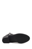 Women's Black Zippered Thick Heeled Leather Boot | Derimod Women's Black Zippered Thick Heeled Leather Boot | Derimod