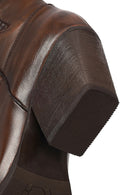 Kadın Kahverengi Kısa Kalın Topuklu Deri Kovboy Bot | Derimod Kadın Kahverengi Kısa Kalın Topuklu Deri Kovboy Bot | Derimod