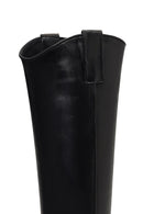 Kadın Siyah Kısa Topuklu Deri Kovboy Çizme | Derimod Kadın Siyah Kısa Topuklu Deri Kovboy Çizme | Derimod