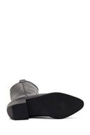 Kadın Siyah Kısa Topuklu Deri Kovboy Çizme | Derimod Kadın Siyah Kısa Topuklu Deri Kovboy Çizme | Derimod