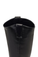 Kadın Siyah Kısa Topuklu Deri Kovboy Çizme | Derimod Kadın Siyah Kısa Topuklu Deri Kovboy Çizme | Derimod