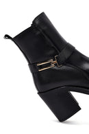 Kadın Siyah Tokalı Kalın Topuklu Deri Bot | Derimod Kadın Siyah Tokalı Kalın Topuklu Deri Bot | Derimod