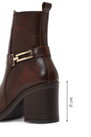 Kadın Kahverengi Tokalı Kalın Topuklu Deri Bot | Derimod Kadın Kahverengi Tokalı Kalın Topuklu Deri Bot | Derimod