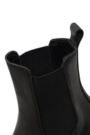 Kadın Siyah Kalın Tabanlı Deri Chelsea Bot | Derimod Kadın Siyah Kalın Tabanlı Deri Chelsea Bot | Derimod