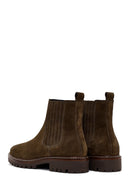 Women's Khaki Suede Leather Chelsea Boot | Derimod Women's Khaki Suede Leather Chelsea Boot | Derimod