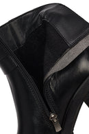 Women's Black Zippered Thick Heeled Leather Boot | Derimod Women's Black Zippered Thick Heeled Leather Boot | Derimod