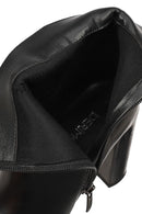 Kadın Siyah Fermuarlı Kalın Topuklu Deri Bot | Derimod Kadın Siyah Fermuarlı Kalın Topuklu Deri Bot | Derimod