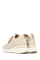 Kadın Bej Bağcıklı Dolgu Topuklu Sneaker | Derimod Kadın Bej Bağcıklı Dolgu Topuklu Sneaker | Derimod