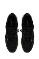 Kadın Siyah Bağcıklı Dolgu Topuklu Sneaker | Derimod Kadın Siyah Bağcıklı Dolgu Topuklu Sneaker | Derimod