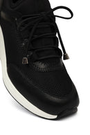 Kadın Siyah Bağcıklı Dolgu Topuklu Sneaker | Derimod Kadın Siyah Bağcıklı Dolgu Topuklu Sneaker | Derimod