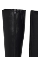 Women's Black Zippered Thick Heeled Leather Boot | Derimod Women's Black Zippered Thick Heeled Leather Boot | Derimod