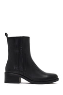 Women's Black Zippered Leather Boots | Derimod Women's Black Zippered Leather Boots | Derimod