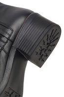 Women's Black Zippered Leather Boots | Derimod Women's Black Zippered Leather Boots | Derimod