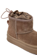 Kadın Pudra Kalın Tabanlı Süet Deri Teddy Bot | Derimod Kadın Pudra Kalın Tabanlı Süet Deri Teddy Bot | Derimod