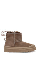 Kadın Pudra Kalın Tabanlı Süet Deri Teddy Bot | Derimod Kadın Pudra Kalın Tabanlı Süet Deri Teddy Bot | Derimod