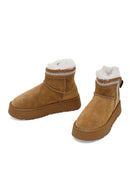 Kadın Taba Kalın Tabanlı Desenli Süet Deri Teddy Bot | Derimod Kadın Taba Kalın Tabanlı Desenli Süet Deri Teddy Bot | Derimod