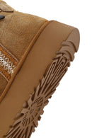 Kadın Taba Kalın Tabanlı Desenli Süet Deri Teddy Bot | Derimod Kadın Taba Kalın Tabanlı Desenli Süet Deri Teddy Bot | Derimod