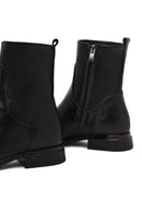 Women's Black Zippered Leather Boots | Derimod Women's Black Zippered Leather Boots | Derimod