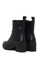 Kadın Siyah Fermuarlı Kalın Topuklu Deri Bot | Derimod Kadın Siyah Fermuarlı Kalın Topuklu Deri Bot | Derimod