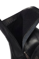 Women's Black Zippered Thick Heeled Leather Boot | Derimod Women's Black Zippered Thick Heeled Leather Boot | Derimod