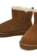Woman Camel Suede Leather Teddy Boot | Derimod Woman Camel Suede Leather Teddy Boot | Derimod