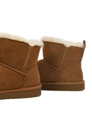 Woman Camel Suede Leather Teddy Boot | Derimod Woman Camel Suede Leather Teddy Boot | Derimod