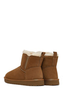 Woman Camel Suede Leather Teddy Boot | Derimod Woman Camel Suede Leather Teddy Boot | Derimod