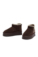 Women's Brown Suede Leather Teddy Boots | Derimod Women's Brown Suede Leather Teddy Boots | Derimod