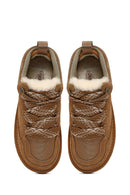 Kadın Camel Bağcıklı Kalın Tabanlı Tüylü Süet Deri Teddy Sneaker | Derimod Kadın Camel Bağcıklı Kalın Tabanlı Tüylü Süet Deri Teddy Sneaker | Derimod