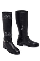 Kadın Siyah Aksesuarlı Deri Çizme | Derimod Kadın Siyah Aksesuarlı Deri Çizme | Derimod