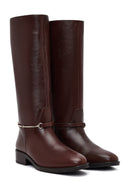 Kadın Kahverengi Aksesuarlı Deri Çizme | Derimod Kadın Kahverengi Aksesuarlı Deri Çizme | Derimod