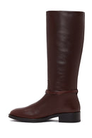 Kadın Kahverengi Aksesuarlı Deri Çizme | Derimod Kadın Kahverengi Aksesuarlı Deri Çizme | Derimod