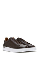 Men's Brown Lace-Up Thick-Soled Leather Sneakers | Derimod Men's Brown Lace-Up Thick-Soled Leather Sneakers | Derimod