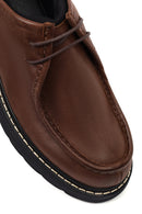 Men's Brown Lace-Up Thick Sole Leather Casual Shoes | Derimod Men's Brown Lace-Up Thick Sole Leather Casual Shoes | Derimod