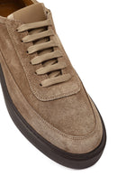 Erkek Vizon Bağcıklı Kalın Tabanlı Süet Deri Sneaker | Derimod Erkek Vizon Bağcıklı Kalın Tabanlı Süet Deri Sneaker | Derimod