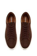 Erkek Kahverengi Süet Deri Sneaker | Derimod Erkek Kahverengi Süet Deri Sneaker | Derimod