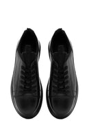 Erkek Siyah Bağcıklı Kalın Tabanlı Deri Sneaker | Derimod Erkek Siyah Bağcıklı Kalın Tabanlı Deri Sneaker | Derimod