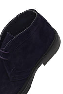 Men's Navy Blue Lace-Up Suede Leather Boot | Derimod Men's Navy Blue Lace-Up Suede Leather Boot | Derimod
