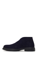 Men's Navy Blue Lace-Up Suede Leather Boot | Derimod Men's Navy Blue Lace-Up Suede Leather Boot | Derimod