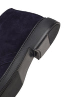 Men's Navy Blue Lace-Up Suede Leather Boot | Derimod Men's Navy Blue Lace-Up Suede Leather Boot | Derimod