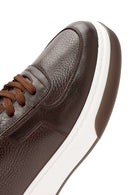 Men's Brown Lace-Up Thick-Soled Leather Sneakers | Derimod Men's Brown Lace-Up Thick-Soled Leather Sneakers | Derimod