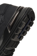 Men's Black Thick-Soled Leather Sneaker | Derimod Men's Black Thick-Soled Leather Sneaker | Derimod