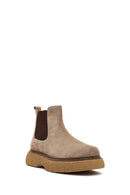 Men's Mink Thick-Soled Suede Leather Chelsea Boot | Derimod Men's Mink Thick-Soled Suede Leather Chelsea Boot | Derimod