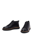 Men's Black Lace-Up Leather Casual Boots | Derimod Men's Black Lace-Up Leather Casual Boots | Derimod